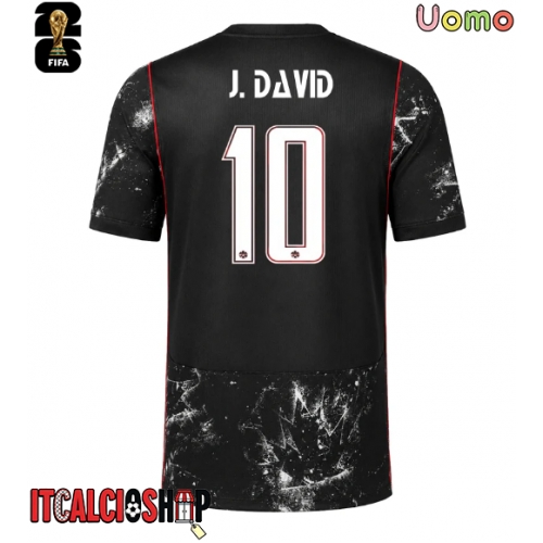 Canada Jonathan David #10 Seconda Maglia Mondiali 2026 Manica Corta